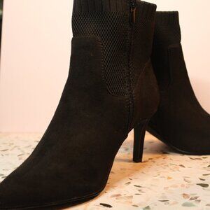 Torrid High Heeled Booties Black Faux Suede